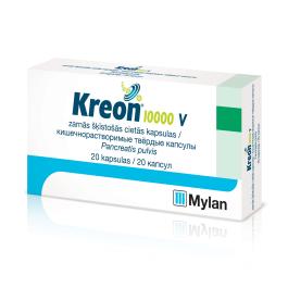 Kreon 10 000 V zarnās šķīstošās cietās kapsulas N20