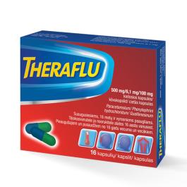 Theraflu 500 mg/ 6,1 mg/ 100 mg cietās kapsulas N16