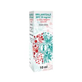 Briljantzaļā RFF 10 mg/ml uz ādas lietojams šķīdums 10 ml