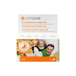 LIVSANE Ilgstošas darbības multivitamīni A-Z 50+ tabletes N60