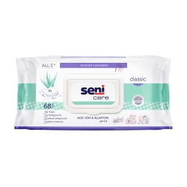 SENI Care Classic Aloe mitrās salvetes ar vāciņu N68 
